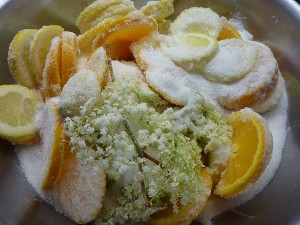 Elderflowers, citrus and sugar